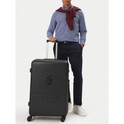 Walizka duża Beverly Hills Polo Club. Czarne walizki męskie Beverly Hills Polo Club, bez wzorów, duże. Za 399.99 zł.
