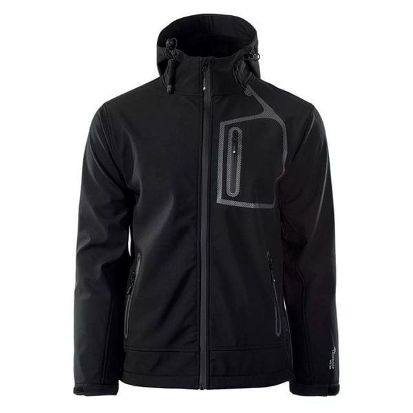 Kurtka męska Softshell Hi-Tec Prince II - czarna, Rozmiar XXL. Czarne kurtki męskie Hi-tec, m, bez wzorów, z materiału, bez kaptura. Za 199.99 zł.