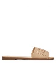 DKNY Klapki Willow K1500528 Beżowy. Brązowe klapki damskie DKNY, bez wzorów, z materiału, bez obcasa. Za 219.99 zł.