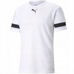 Koszulka piłkarska męska PUMA teamRISE Jersey. Czarne t-shirty sportowe męskie Puma, m, z jersey, bez ramiączek, do piłki nożnej. Za 65.09 zł.