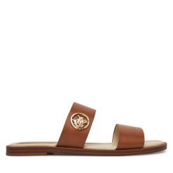 Klapki Beverly Hills Polo Club. Brązowe klapki damskie Beverly Hills Polo Club, bez wzorów, bez obcasa. Za 139.99 zł.