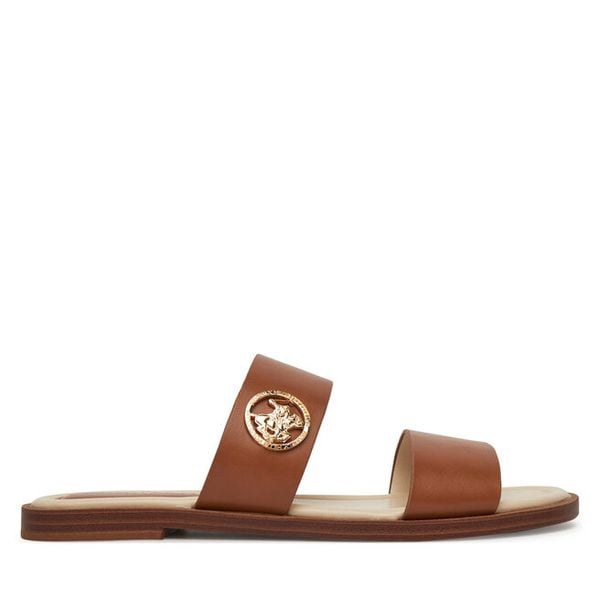 Klapki Beverly Hills Polo Club. Brązowe klapki damskie Beverly Hills Polo Club, bez wzorów, bez obcasa. Za 139.99 zł.