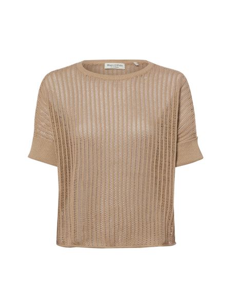 Marc O'Polo koszulka z dzianiny z zawartością lnu Kobiety Bawełna beżowy, XS. Brązowe t-shirty damskie Marc O´Polo, xs, bez wzorów, z bawełny, bez kołnierzyka. Za 379.95 zł.