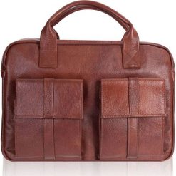 Torba męska skórzana TIZANO TM04 brąz cieniowany. Torby męskie na ramię TIZANO, z aplikacjami, ze skóry, na ramię. Za 384.00 zł.