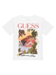 Guess T-Shirt L6GI05 K6XN4 Biały Regular Fit. Białe t-shirty chłopięce Guess, z aplikacjami, z bawełny, bez ramiączek. Za 114.99 zł.