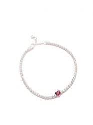 Pandora Srebrna bransoletka z kryształami rozmiar: 18 cm. Szare bransoletki damskie Pandora, srebrne. Za 308.95 zł.