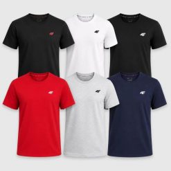 KOMPLET KOSZULEK MĘSKICH 4F ZESTAW 6PAK T-SHIRT S TTSHM3341. T-shirty męskie 4f, m, bez wzorów, z bawełny, bez kołnierzyka. Za 299.94 zł.