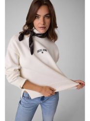 Guess Jeans Sweter W6BR09 Z1252 Kremowy Relaxed Fit. Białe golfy damskie Guess Jeans, xxl, z bawełny, bez kołnierzyka. Za 389.00 zł.