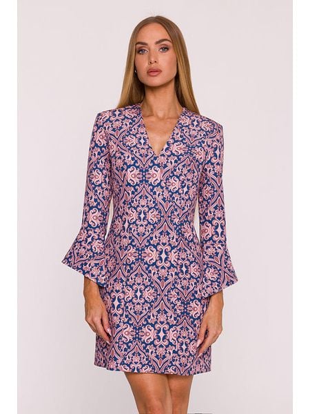 Made of emotion Sukienka w kolorze niebiesko-jasnoróżowym rozmiar: L. Niebieskie sukienki damskie Made Of Emotion, l, bez wzorów, bez kołnierzyka, bez ramiączek, mini. Za 257.31 zł.