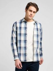 MESKA KOSZULA LEE BUTTON DOWN VINTAGE BLUE OMBRE 112370544. Niebieskie koszule męskie Lee, s, bez wzorów, bez kołnierzyka, bez ramiączek. Za 139.99 zł.