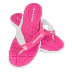 Japonki basenowe damskie Aqua Speed Bali. Czerwone klapki damskie Aqua-Speed, bez wzorów, bez obcasa. Za 36.99 zł.