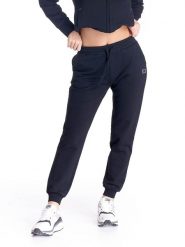 Damskie spodnie dresowe Basic z mankietami. Czarne spodnie sportowe damskie LEONE 1947 APPAREL, xs, z dresówki, na fitness i siłownię. Za 105.21 zł.