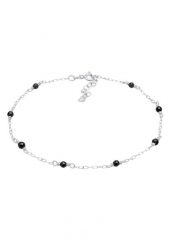 Elli Damska bransoletka na kostkę koraliki elegancka z onyksem w srebrze próby 925 Sterling Silver Bransoletki na nogę 1 ct Damski. Szare bransoletki damskie Elli, srebrne. Za 243.99 zł.