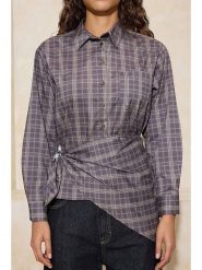 Trendyol Bluzka w kolorze szarym rozmiar: 36. Szare bluzki damskie Trendyol, bez wzorów, bez kołnierzyka, bez ramiączek. Za 95.99 zł.