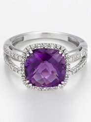 ATELIER DU DIAMANT Złoty pierścionek "Divine Améthyste 10" z diamentami rozmiar: 58. Różowe pierścionki damskie ATELIER DU DIAMANT, z ametystem, złote. Za 2,174.99 zł.