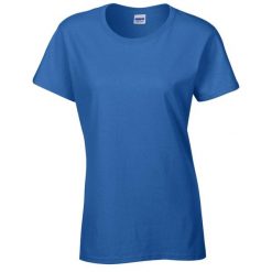 Damska Koszulka Z Grubej Bawełny. Niebieskie bluzki damskie Gildan, xl, bez wzorów, z bawełny, sportowe, bez kołnierzyka, bez ramiączek. Za 47.99 zł.