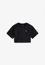 Koszulka na co dzień damska Vans VN000P5QBLK1. Czarne t-shirty damskie Vans, l, bez wzorów, z bawełny, bez kołnierzyka. Za 213.00 zł.