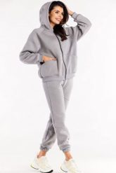 Luźna bluza z kapturem rozpinana z kieszeniami szara. Szare bluzy z kapturem damskie Infinite You, l. Za 259.00 zł.