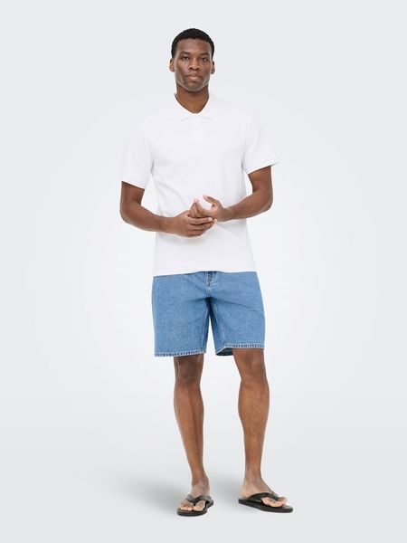 ONLY & SONS Koszulka polo "Onsben" w kolorze białym rozmiar: L. Białe koszulki polo męskie Only & Sons, l, bez wzorów, bez ramiączek. Za 89.95 zł.