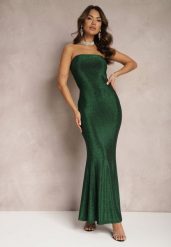 Zielona Połyskująca Sukienka Maxi Bez Ramiączek z Rozkloszowanym Dołem Botalia. Zielone sukienki damskie Renee, l, bez wzorów, eleganckie, bez kołnierzyka, bez ramiączek, maxi, rozkloszowane. W wyprzedaży za 118.99 zł.