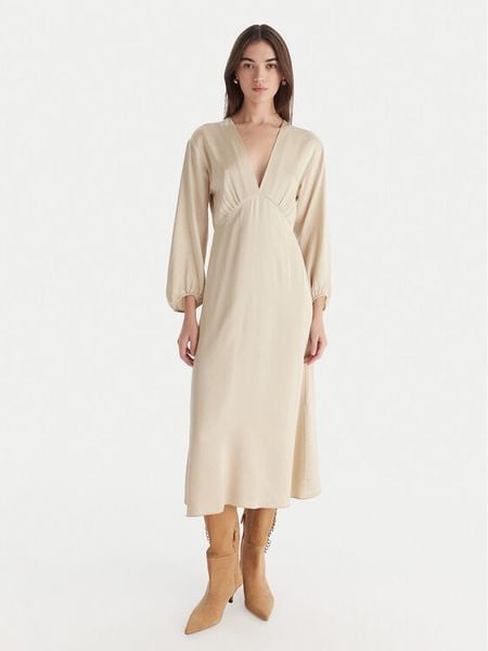 ViCOLO Sukienka koktajlowa TF0250 Beżowy Regular Fit. Brązowe sukienki damskie ViCOLO, xl, bez wzorów, z wiskozy, wizytowe, bez kołnierzyka, bez ramiączek. Za 349.99 zł.