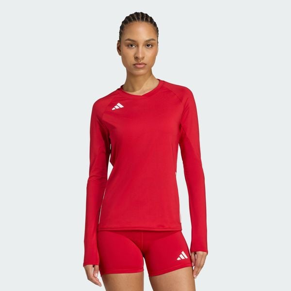 Koszulka HILO Long Sleeve Volleyball. Czerwone t-shirty damskie Adidas, xs, bez wzorów, bez kołnierzyka. Za 179.00 zł.