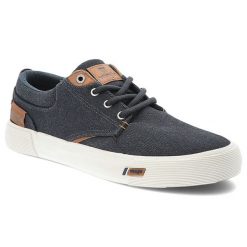 Granatowe Trampki Wrangler Stylowe Obuwie Męskie. Niebieskie trampki i tenisówki męskie Wrangler, bez wzorów, z denimu, bez zapięcia. Za 289.00 zł.