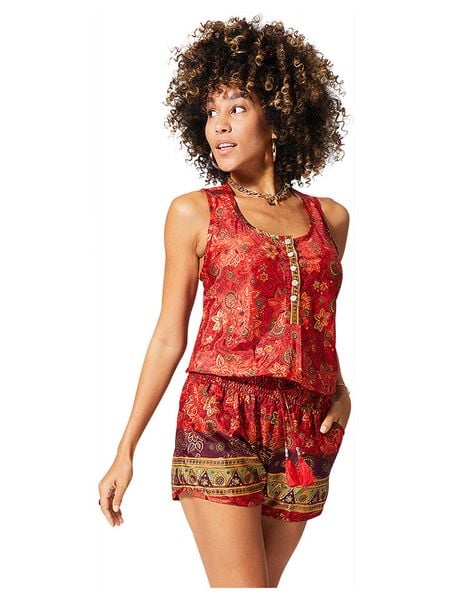 Ipanima Kombinezon w kolorze pomarańczowo-fioletowym rozmiar: 34/36. Czerwone kombinezony damskie Ipanima, bez wzorów, klasyczne, bez kołnierzyka, bez ramiączek. Za 52.30 zł.