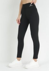 Czarne Legginsy z Gumką w Talii i Regularnym Stanem Vonne. Czarne legginsy damskie Born2be, s, bez wzorów, z jeansu. Za 29.99 zł.