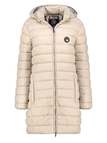 Canadian Peak Płaszcz pikowany "Atikamapeak" w kolorze beżowym rozmiar: L. Brązowe płaszcze damskie Canadian Peak, l, bez wzorów. Za 130.99 zł.