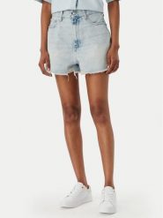 Tommy Hilfiger Szorty jeansowe WW0WW49578 Niebieski Wide Fit. Niebieskie szorty damskie Tommy Hilfiger, bez wzorów, z bawełny. Za 529.99 zł.