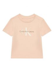 Calvin Klein Jeans T-Shirt Monogram IN0IN00001 Różowy Regular Fit. Czerwone koszulki dziewczęce Calvin Klein Jeans, z bawełny. Za 89.99 zł.