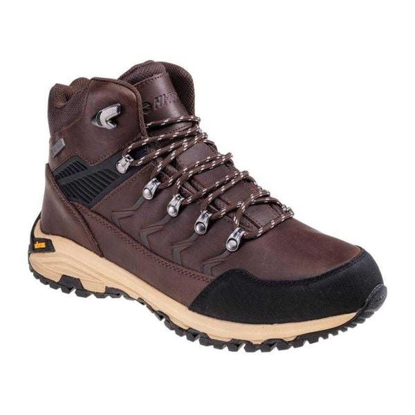 Buty Męskie Średnia Wysokość Leknes. Brązowe buty trekkingowe męskie Hi-tec, z gumy, bez zapięcia, trekkingowe. Za 571.93 zł.