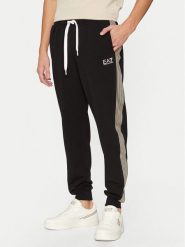 EA7 Emporio Armani Spodnie dresowe 6DPP69 PJ9FZ 0200 Czarny Regular Fit. Czarne spodnie dresowe męskie EA7 Emporio Armani, bez wzorów, z bawełny. Za 269.99 zł.