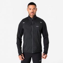 Bluza do biegania męska Kiprun Run Flow Warm ocieplana. Czarne bluzy z kapturem męskie KIPRUN, na zimę, l, z materiału. Za 219.99 zł.
