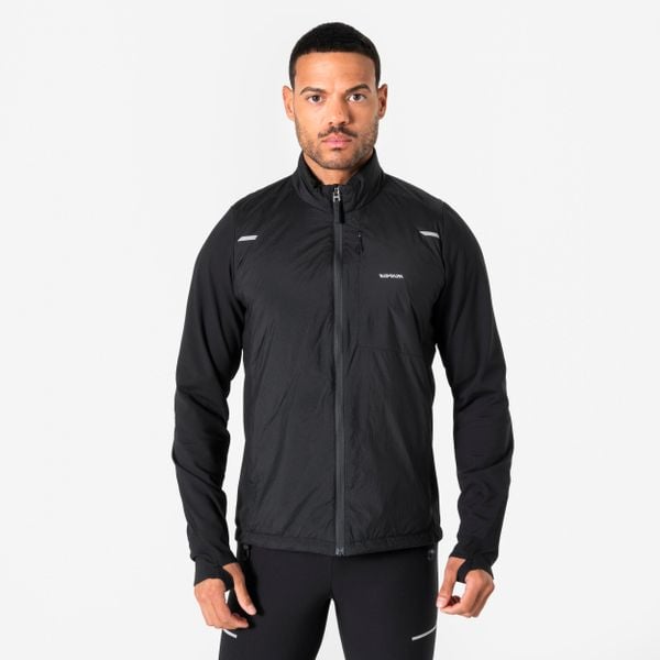 Bluza do biegania męska Kiprun Run Flow Warm ocieplana. Czarne bluzy z kapturem męskie KIPRUN, na zimę, l, z materiału. Za 219.99 zł.