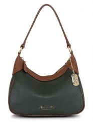 Anna Morellini Skórzana torebka "Sabbatina" w kolorze ciemnozielonym - 30 x 20 x 12 cm rozmiar: onesize. Zielone torebki klasyczne damskie Anna Morellini, bez wzorów, z materiału, bez dodatków. Za 217.99 zł.