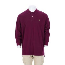Męska koszulka polo z długim rękawem fioletowa. Fioletowe koszulki polo męskie Ralph Lauren, l, bez wzorów, z tkaniny, bez ramiączek. Za 102.20 zł.
