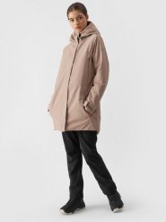 4F Parka przejściowa membrana 8000 damska - brązowa XL. Brązowe parki damskie 4f, na zimę, m, bez wzorów, z dzianiny. W wyprzedaży za 249.99 zł.