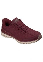 Buty SKECHERS 104556S GLIDE STEP AT EASE Bordeaux. Czerwone obuwie treningowe damskie Skechers, na fitness i siłownię. Za 337.99 zł.