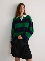 Bawełniana bluza z kołnierzykiem - wielobarwny. Bluzy bez kaptura damskie Reserved, l, z bawełny. W wyprzedaży za 79.99 zł.