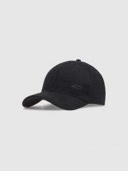 4F Czapka z daszkiem strapback uniseks - czarna XS/S. Czarne czapki z daszkiem damskie 4f, bez wzorów, z bawełny. Za 59.99 zł.