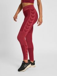 Damskie legginsy mid-rise Hummel Clea. Czerwone legginsy damskie HUMMEL, xs, bez wzorów, z dzianiny. Za 252.50 zł.