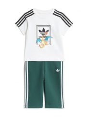 Adidas Komplet t-shirt i spodnie dresowe Pokemon KS7100 Kolorowy Regular Fit. Spodnie niemowlęce Adidas, bez wzorów, z dresówki. Za 199.99 zł.