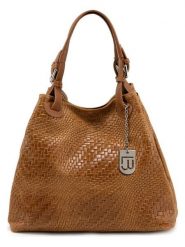 Lucca Baldi Skórzana torebka "Sarzana" w kolorze jasnobrązowym - 37 x 45 x 15 cm rozmiar: onesize. Brązowe torebki klasyczne damskie Lucca Baldi, bez wzorów, z materiału, bez dodatków. Za 260.99 zł.