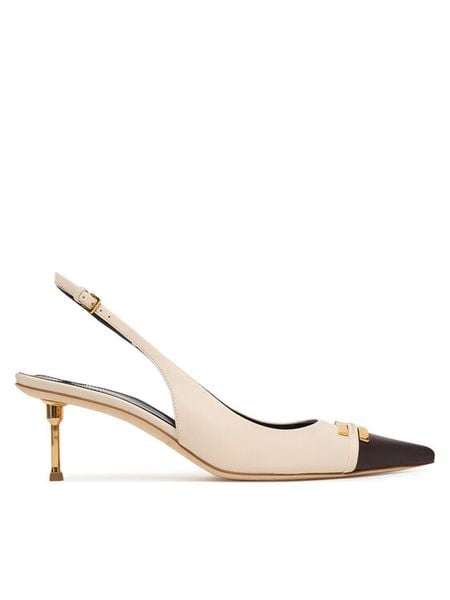 Elisabetta Franchi Czółenka SA57L61E2 Écru. Czółenka damskie Elisabetta Franchi, bez wzorów, ze skóry, bez obcasa. Za 3,429.00 zł.