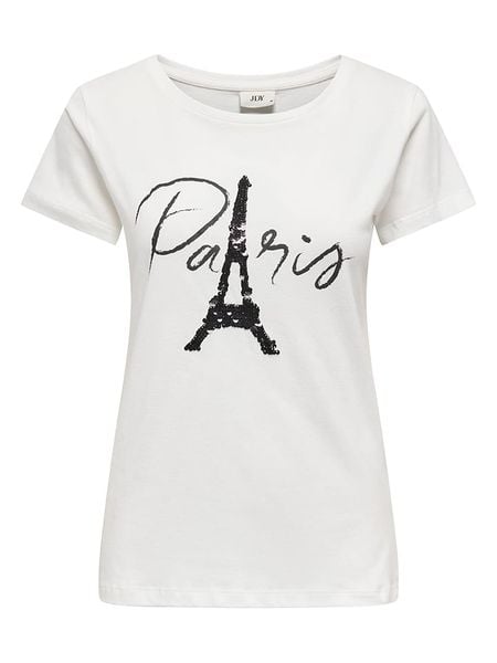 JDY Koszulka w kolorze białym rozmiar: M. Białe bluzki damskie JDY, m, bez wzorów, z bawełny, bez kołnierzyka. Za 43.57 zł.