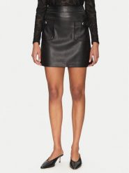 Morgan Spódnica z imitacji skóry 251-JMAY Czarny Regular Fit. Czarne spódniczki damskie Morgan, bez wzorów, ze skóry. Za 159.99 zł.
