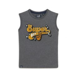 Damski wąski tank top Superdry Retro. Szare topy damskie Superdry., bez wzorów, bez kołnierzyka. W wyprzedaży za 139.75 zł.