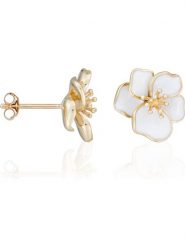 DIAMANTA Złote kolczyki-wkrętki "Orchidée" rozmiar: onesize. Białe kolczyki damskie DIAMANTA, złote. Za 1,348.99 zł.